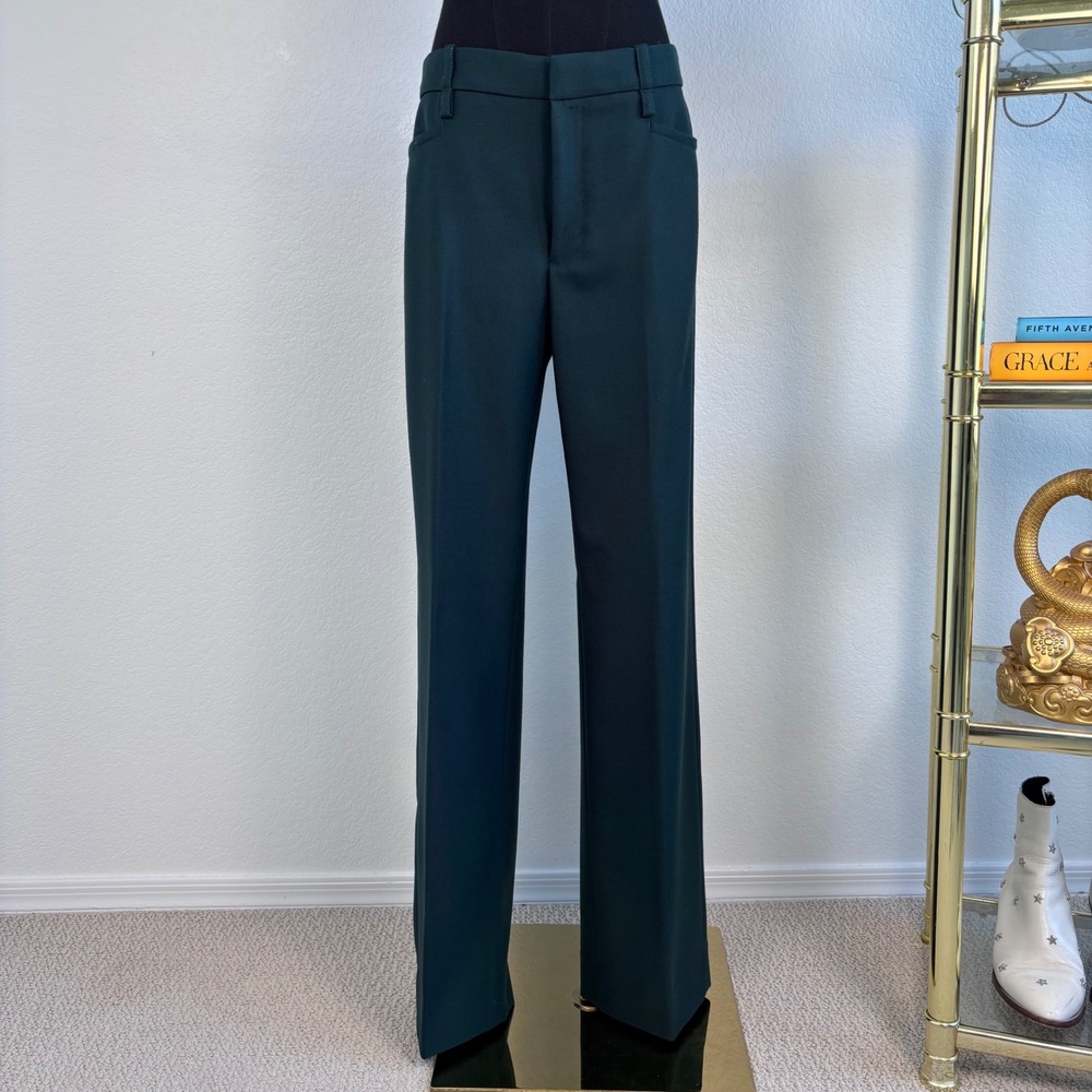 Banana Republic Lido Straight Leg Italian Wool Trouser Green Sz 4 Marzotto mill - Picture 13 of 16